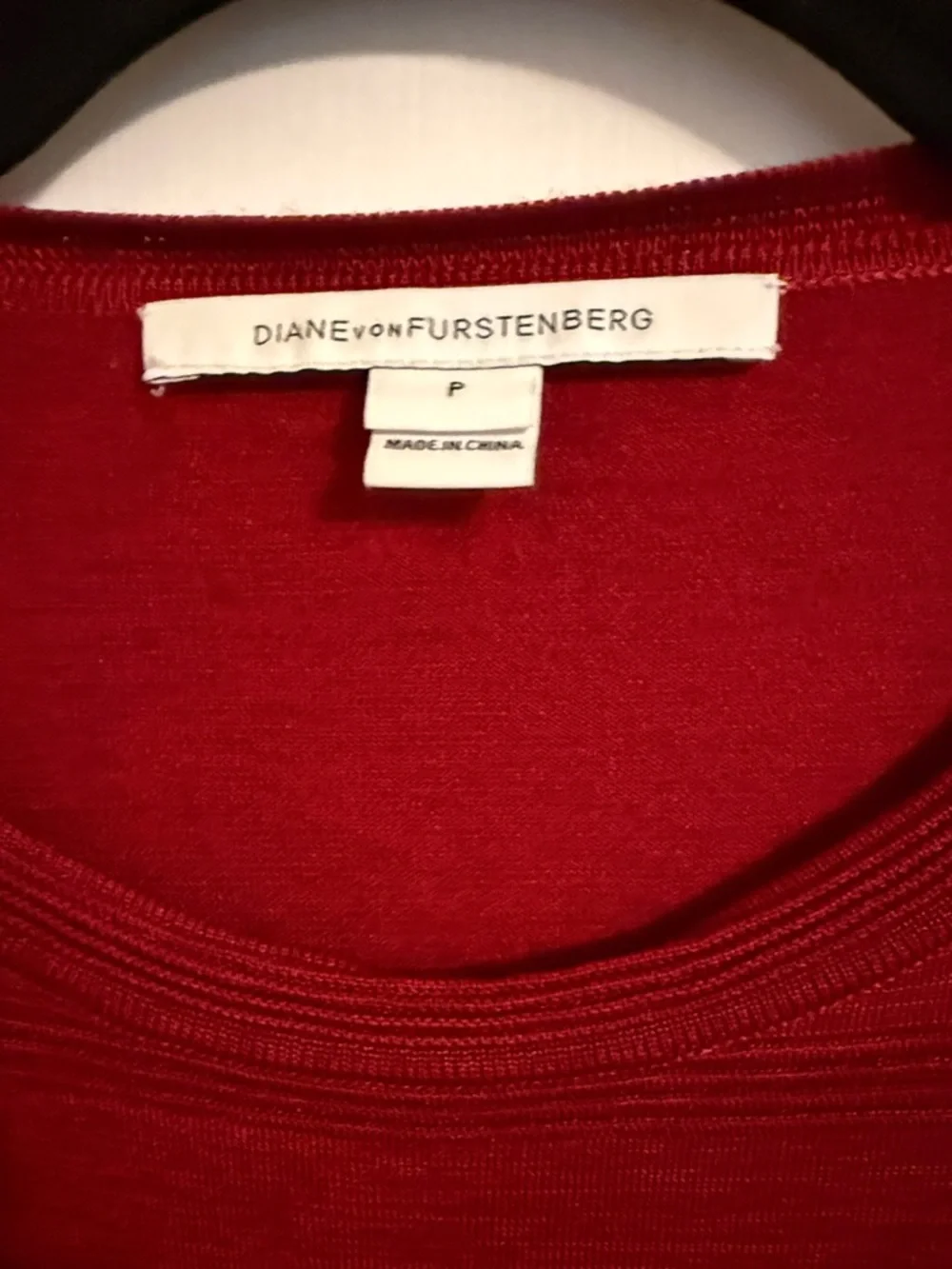 Diane von Furstenberg Ruby Red Bennie Ruffle Sweater